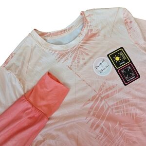 Realtree Women's L/S Fishing Tee, Athletic Performance Shirt in Mango Sz Large